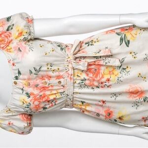 No Boundaries Floral Print Shirt with Button Detail